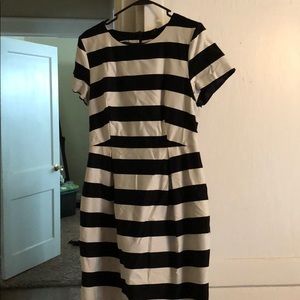 H&M black and white striped dress